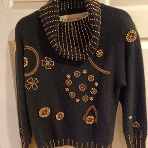 Vintage Woman sweater with metal Spangles